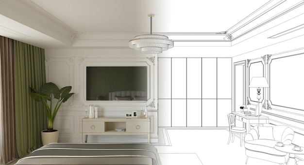 modern apartment interior, 3D illustration