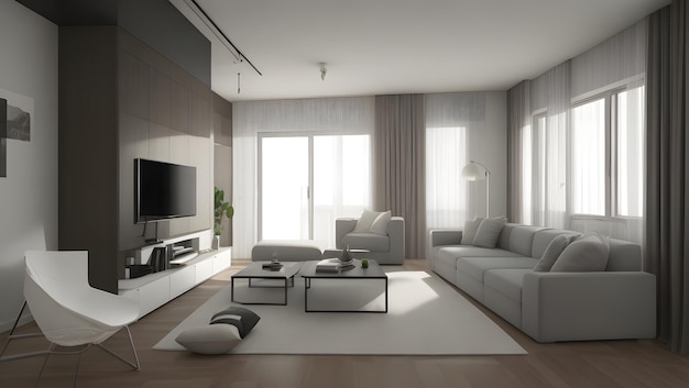 Modern apartment living room