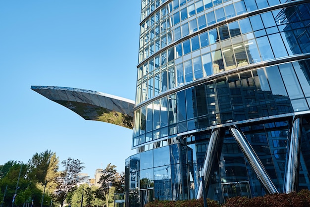 Modern architecture Detail of glass building facade in city