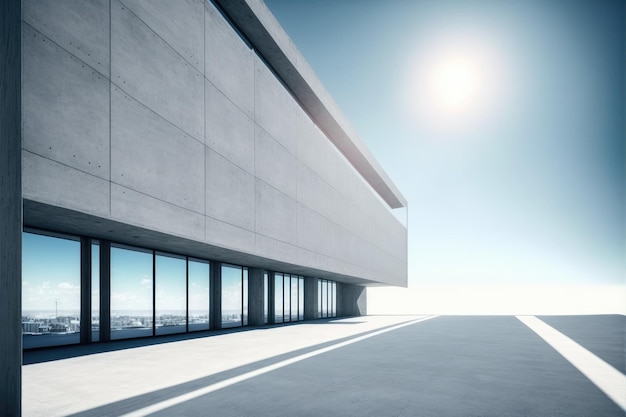 Modern architecture exterior of public hall entrance in urban building outdoor