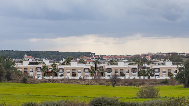 modern architecture. Rich and modern area with villas and apartments.