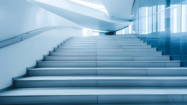 Modern architecture with stairs in a business conference center Generative AI