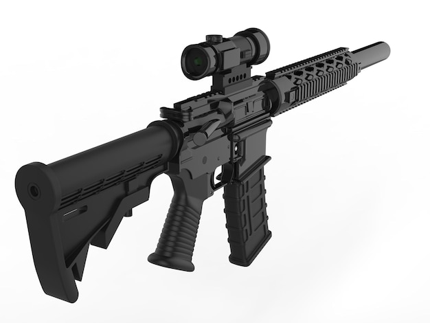 Modern army assault rifle pitch black