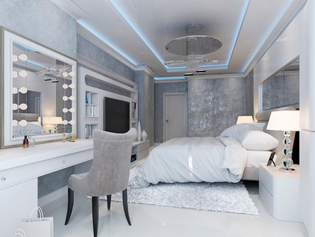 Modern art deco style bedroom