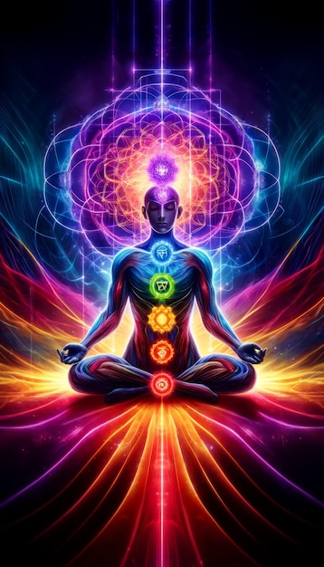 Modern Art Illustration of Human Chakras Vibrant Spiritual Artwork