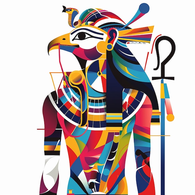 Photo modern artwork in a style of colorful graffiti showing the egyptian god of art thoth in cairo street