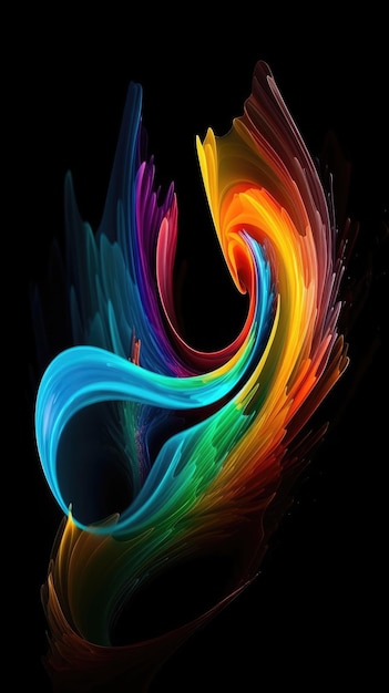 Modern background of rainbow gradients and curves with fluid liquid motion with generative ai