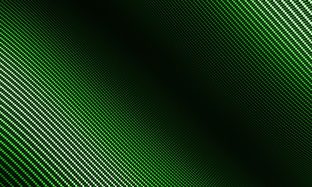 Modern background with distorted green carbon fiber material