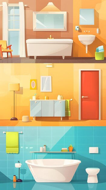 Modern Bathroom Interior Design Illustration