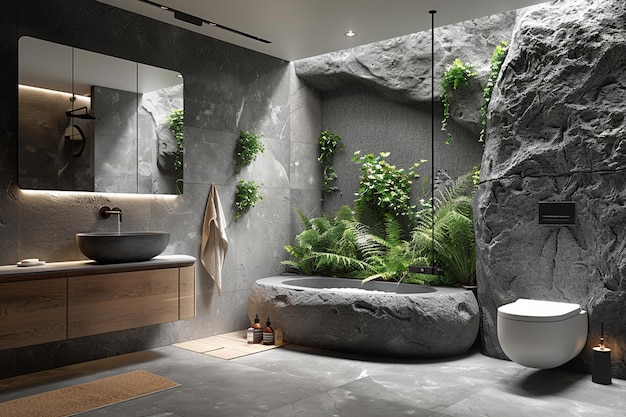 A modern bathroom interior