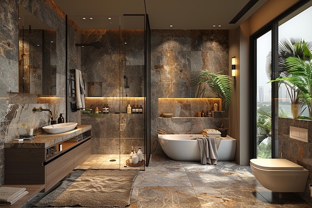 A modern bathroom interior