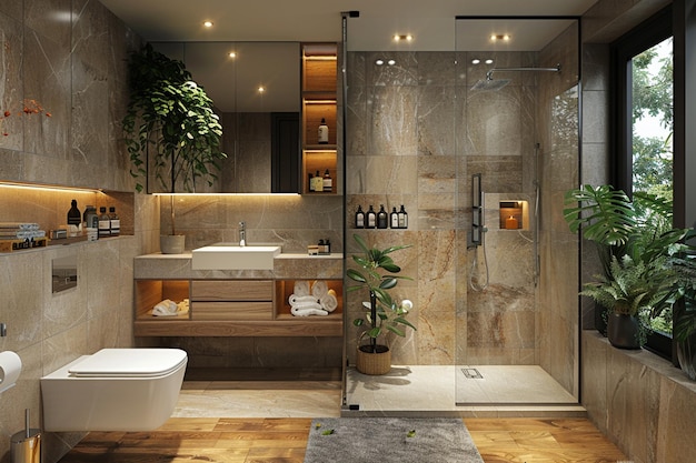 A modern bathroom interior