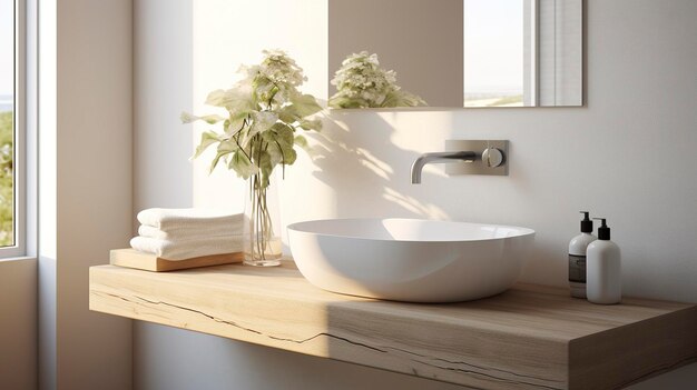 Modern Bathroom with White Vessel Sink