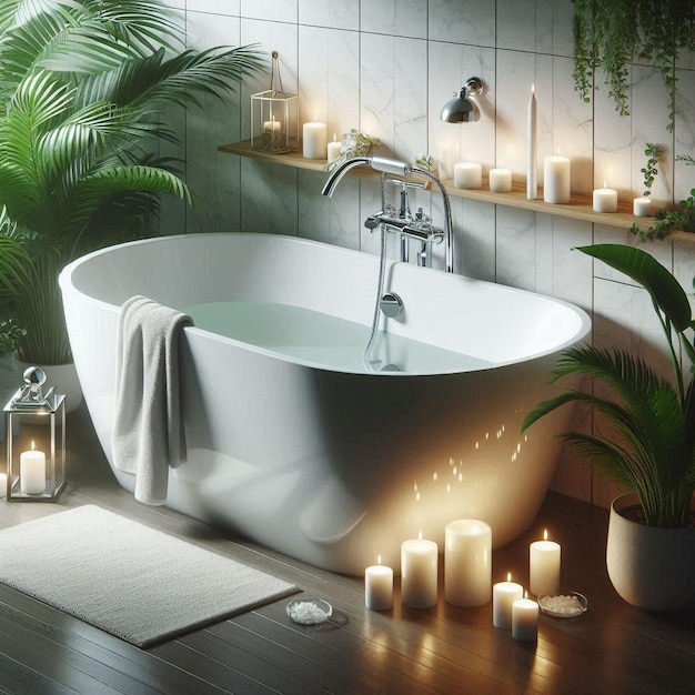 Photo modern bathtub