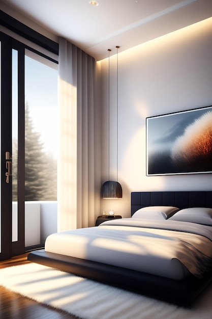 Modern bedroom interior