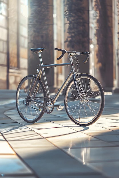 Photo modern bicycle in urban setting the perfect blend of design comfort and performance for city adve