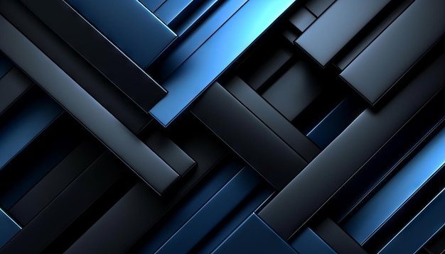 Modern black and blue abstract background with a minimalistic design Generative ai