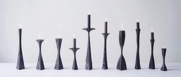 Photo modern black candle holder collection