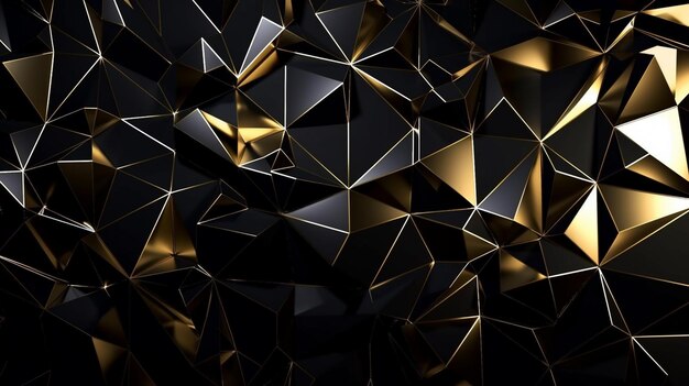 Photo modern black metal low poly backdrop