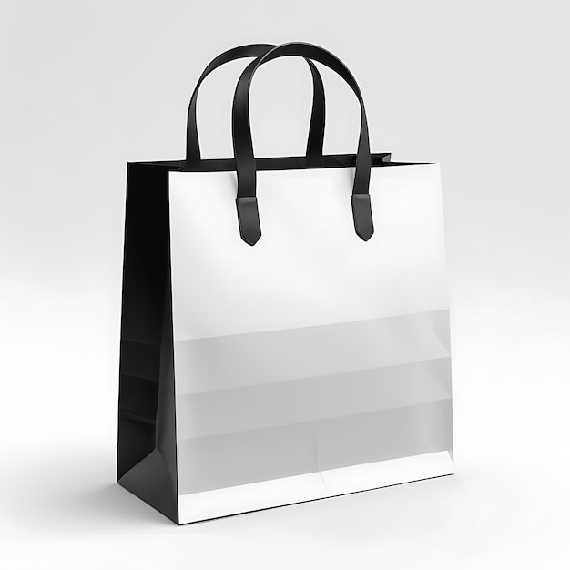 modern black shopping bag on white background mockup image generative ai