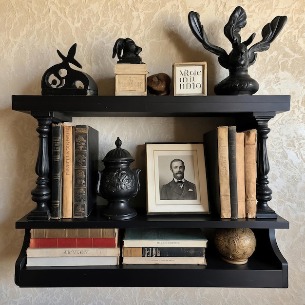 Photo modern black white bookshelf images for trendy home decor