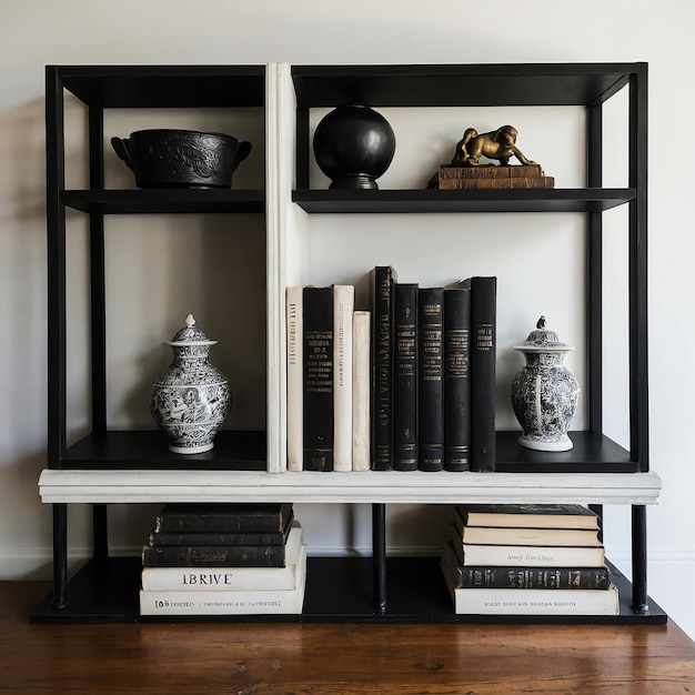 Photo modern black white bookshelf images for trendy home decor