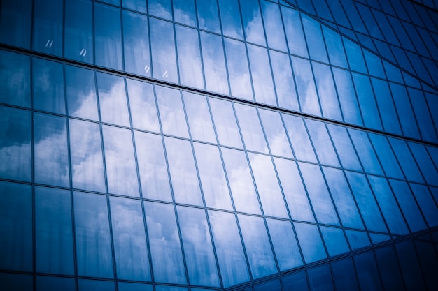 modern building exterior,blue toned image.