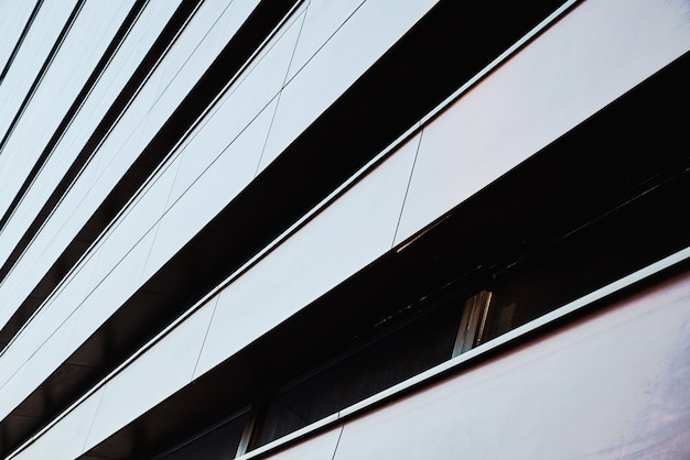 Modern building facade with geometric pattern