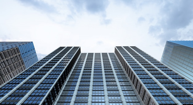 Modern building office and blue sky background