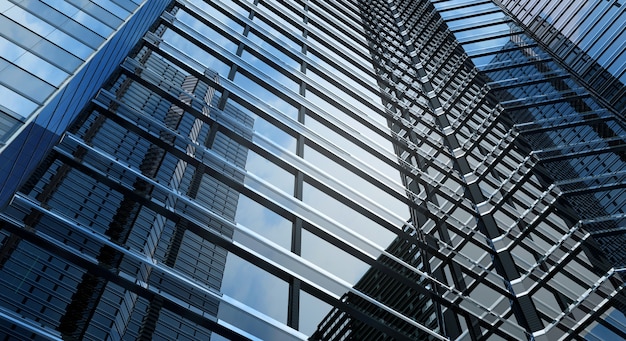 Modern building office and blue sky background