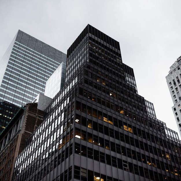 Modern building in urban area low angle