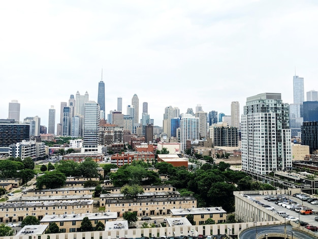 Modern buildings in city against sky