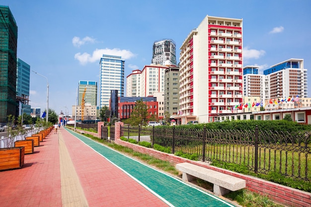 Modern buildings in downtown region of Ulaanbaatar, the capital of Mongolia