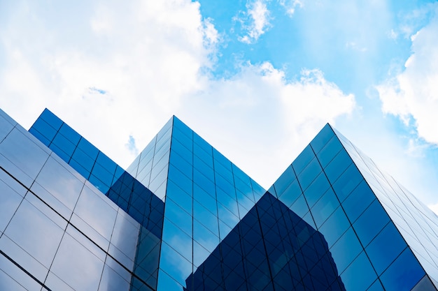 Modern buildings with blue sky and cloud in sunny day 