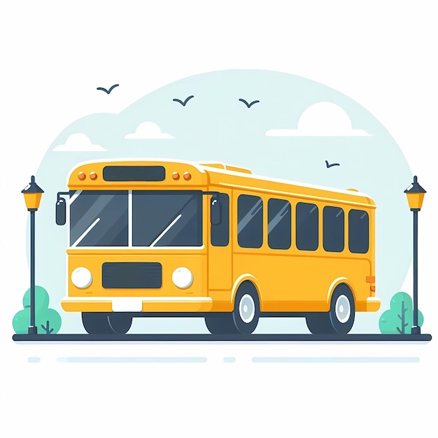 Photo modern bus colorful vector illustration isolated on a white background