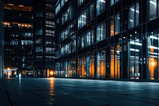 Photo modern business center at night architecture cityscape outdoors