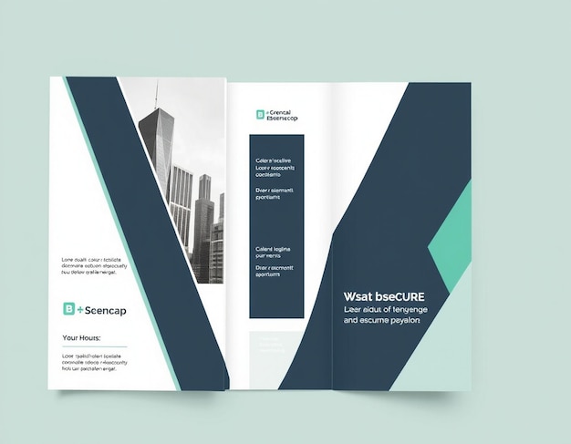 Photo modern business creative corporate bifold brochure design or business cover template