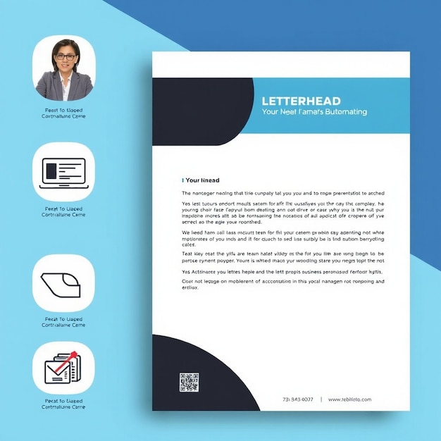 Photo modern business letterhead template