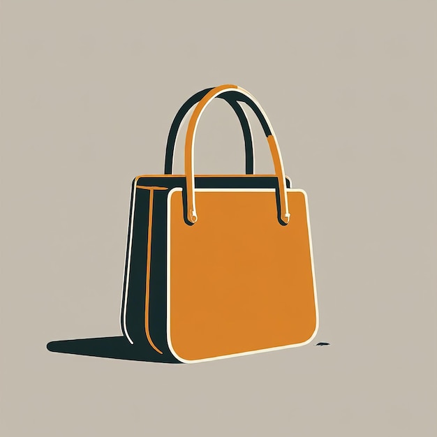 modern business woman bag on orange background