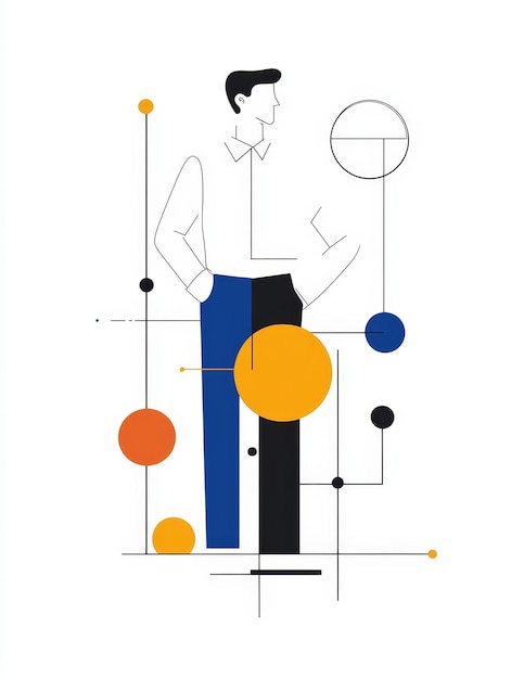 Photo modern businessman with abstract geometric design a minimalist illustration of a businessman