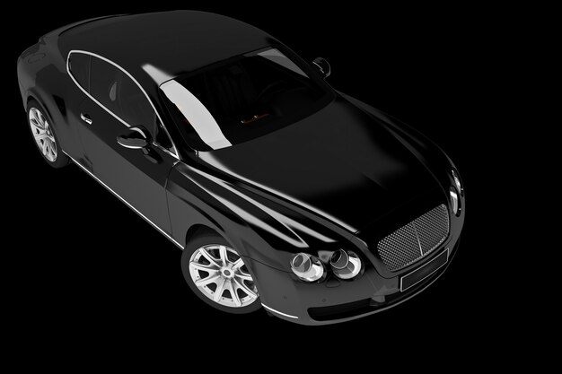 Modern car over black - 3d render