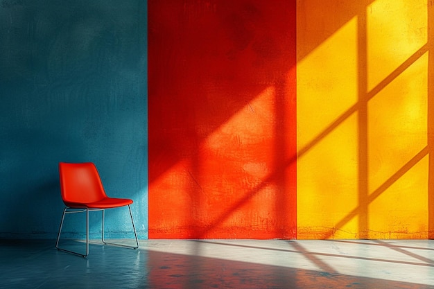 A modern chair isolated on color full background