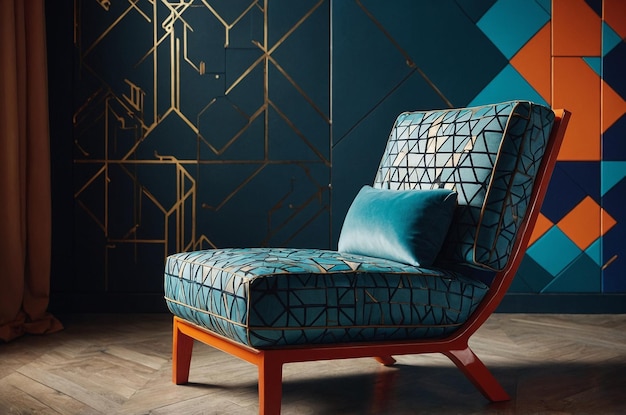 Photo modern chair with a geometric design and high