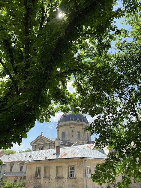 The modern city of Lviv in western Ukraine with ancient European architecture