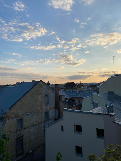 The modern city of Lviv in western Ukraine with ancient European architecture