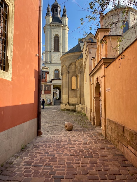 The modern city of lviv in western ukraine with ancient european architecture