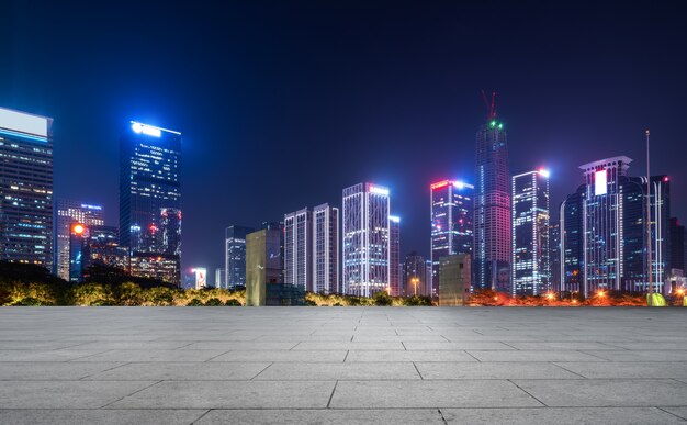 Modern city night view and architectural landscape