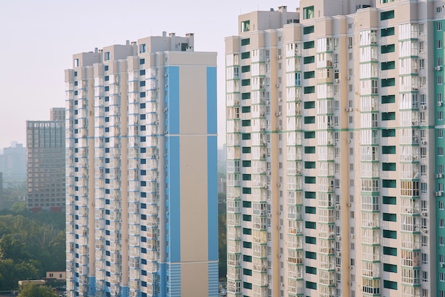 modern city  skyscrapers in sleeping quarters Living lifestyle building concept