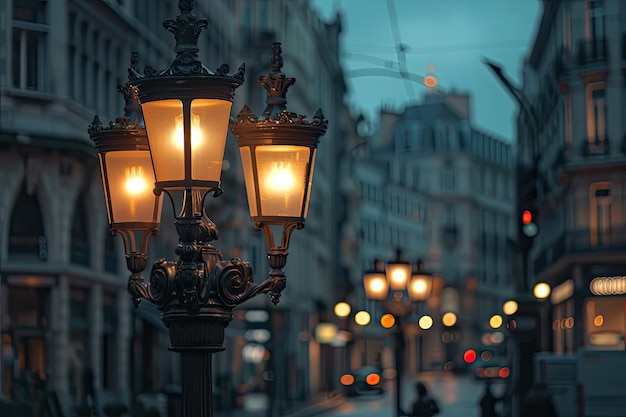 Photo modern classic street lighting lamp in brussels