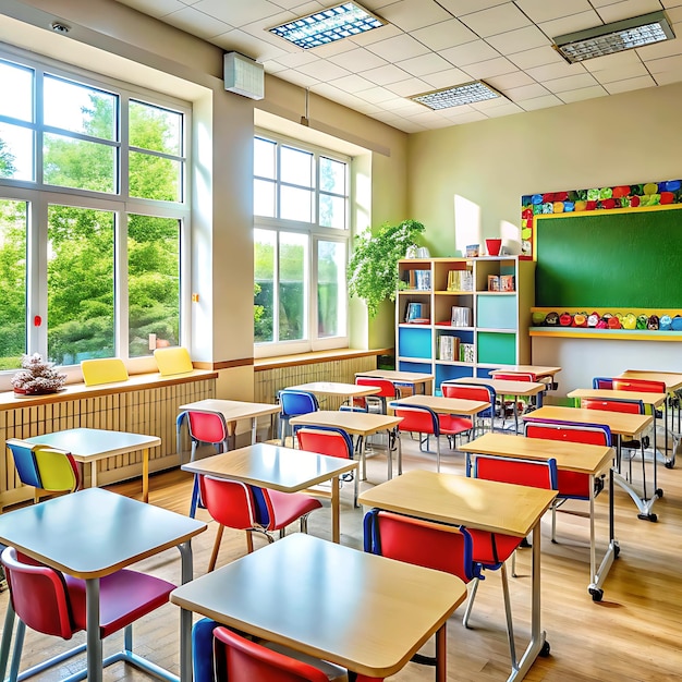 Modern classroom in the school